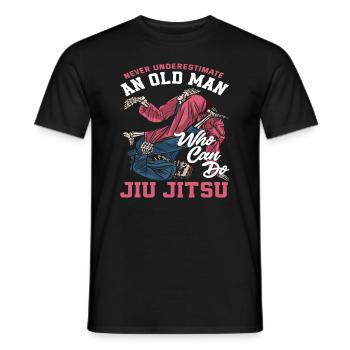 Never underestimate an old man who - Men's T-Shirt - black - Front - AI Model Male 178 light (178cm)