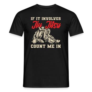Quand il s’agit de Jiu Jitsu, comptez sur moi - T-shirt homme - noir - Devant - AI Model Male 178 light (178cm)
