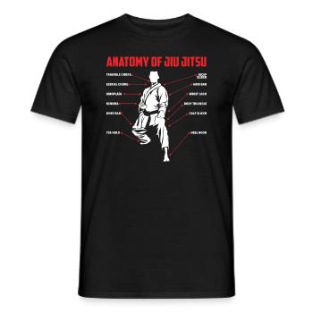 Anatomy of Jiu Jitsu Techniques - Men's T-Shirt - black - Front - AI Model Male 178 light (178cm)
