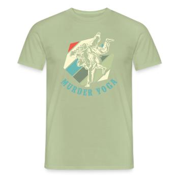 Meurtre Yoga Arts martiaux Jiu Jitsu - T-shirt homme - vert sauge - Devant - AI Model Male 178 light (178cm)