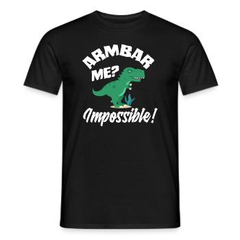 Armbar Me Impossible Dinosaur BJJ Fun - Men's T-Shirt - black - Front - AI Model Male 178 light (178cm)