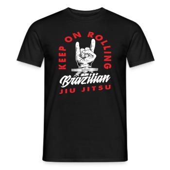 Keep On Rolling Brazilian Jiu Jitsu - Men's T-Shirt - black - Front - AI Model Male 178 light (178cm)