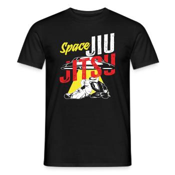 Space Jiu Jitsu UFO Arts Martiaux Design - T-shirt homme - noir - Devant - AI Model Male 178 light (178cm)