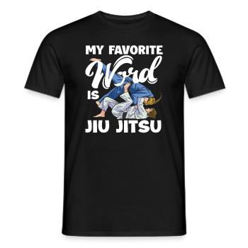 Mot préféré : Jiu Jitsu Arts Martiaux Passion - T-shirt homme - noir - Devant - AI Model Male 178 light (178cm)