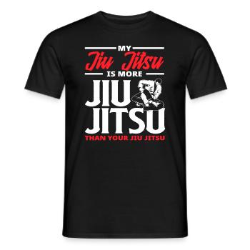 My Jiu Jitsu is more Jiu Jitsu than your Jiu - Men's T-Shirt - black - Front - AI Model Male 178 light (178cm)