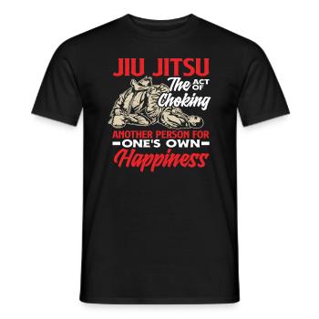 Jiu Jitsu The Act Of Choking Happiness - Men's T-Shirt - black - Front - AI Model Male 178 light (178cm)