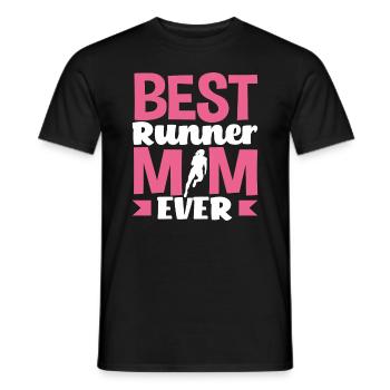 Best Female Runner Mom Ever - Men's T-Shirt - black - Front - AI Model Male 178 light (178cm)