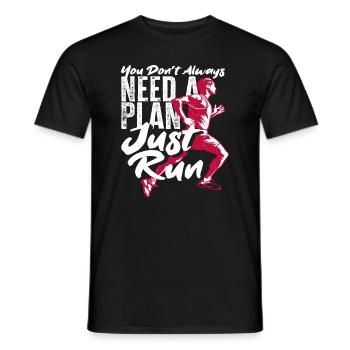 You don't always need a plan just run - Men's T-Shirt - black - Front - AI Model Male 178 light (178cm)