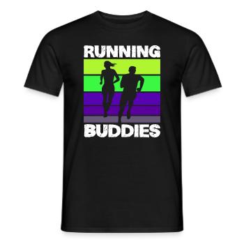 Running Buddies Laufen Training - Men's T-Shirt - black - Front - AI Model Male 178 light (178cm)