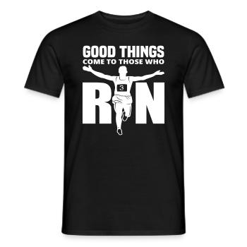 Gute Dinge Kommen Zu Denen Die Laufen - Männer T-Shirt - Schwarz - Vorne - AI Model Male 178 light (178cm)