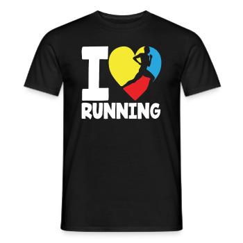 Ich Liebe Laufen Buntes Herz Läufer - Männer T-Shirt - Schwarz - Vorne - AI Model Male 178 light (178cm)