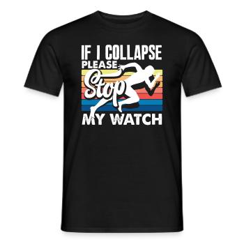 Si je tombe en panne, arrêtez ma montre - T-shirt homme - noir - Devant - AI Model Male 178 light (178cm)