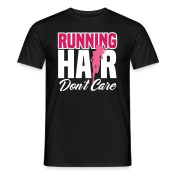 Running Hair Doesn't Matter - Men's T-Shirt - black - Front - AI Model Male 178 light (178cm)