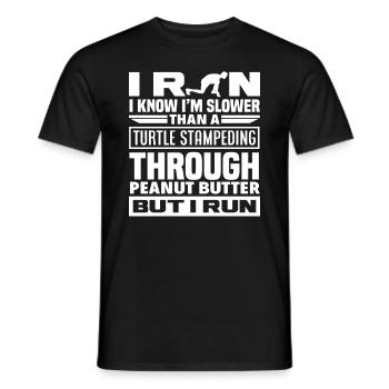 Je marche plus lentement qu’une tortue - T-shirt homme - noir - Devant - AI Model Male 178 light (178cm)