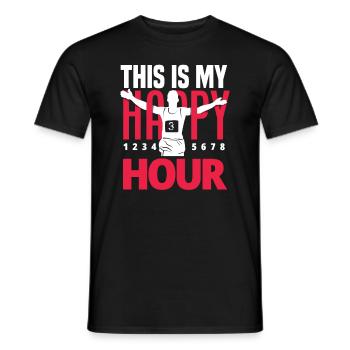 This is my happy hour runners - Men's T-Shirt - black - Front - AI Model Male 178 light (178cm)