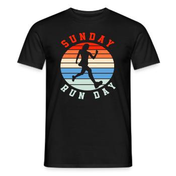 Sunday Run Day Runner Silhouette Vintage - Men's T-Shirt - black - Front - AI Model Male 178 light (178cm)