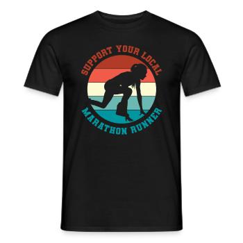Support your local marathon runner - Men's T-Shirt - black - Front - AI Model Male 178 light (178cm)