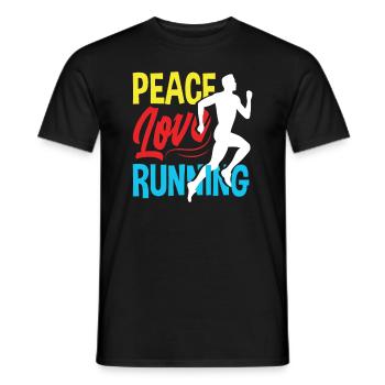 Peace Love Running Design pour les coureurs - T-shirt homme - noir - Devant - AI Model Male 178 light (178cm)