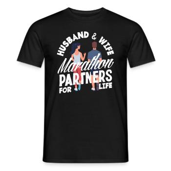 Ehemann und Ehefrau Marathon Partner fürs Leben - Männer T-Shirt - Schwarz - Vorne - AI Model Male 178 light (178cm)