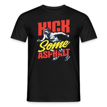 Kick Some Asphalt Runner Motif - T-shirt homme - noir - Devant - AI Model Male 178 light (178cm)