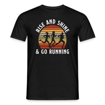 Rise And Shine And Go Running - Men's T-Shirt - black - Front - AI Model Male 178 light (178cm)