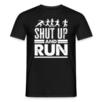 Shut up and run running motivates - Men's T-Shirt - black - Front - AI Model Male 178 light (178cm)