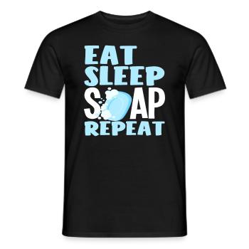 Manger du savon Sleep Répéter la fabrication de savon - T-shirt homme - noir - Devant - AI Model Male 178 light (178cm)