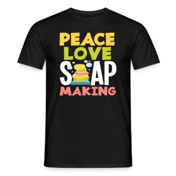 Frieden Liebe Seifenherstellung - Männer T-Shirt - Schwarz - Vorne - AI Model Male 178 light (178cm)