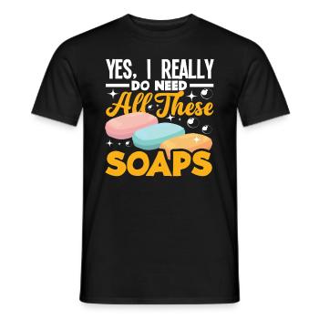 Oui, j’ai besoin de ces savons pour la fabrication de savon - T-shirt homme - noir - Devant - AI Model Male 178 light (178cm)