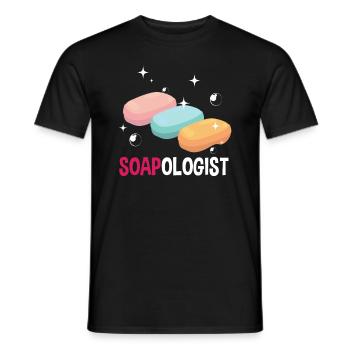 Seifenherstellung Soapologist - Männer T-Shirt - Schwarz - Vorne - AI Model Male 178 light (178cm)