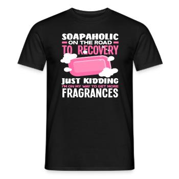 Soap Making Soapaholic On The Way To - Men's T-Shirt - black - Front - AI Model Male 178 light (178cm)