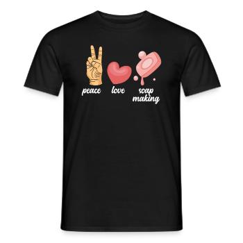 Frieden Liebe Seifenherstellung - Männer T-Shirt - Schwarz - Vorne - AI Model Male 178 light (178cm)