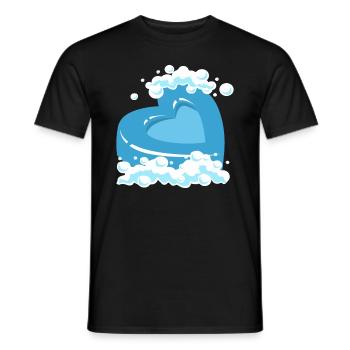 Blaues Herz Mit Schaum Motiv - Männer T-Shirt - Schwarz - Vorne - AI Model Male 178 light (178cm)
