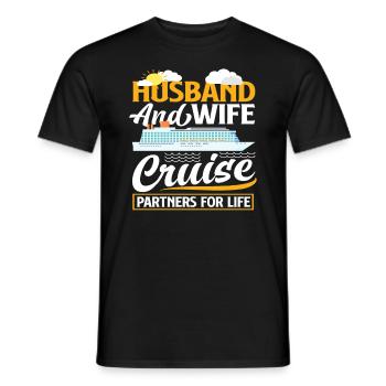 Mari et femme partenaire de croisière pour la vie - T-shirt homme - noir - Devant - AI Model Male 178 light (178cm)