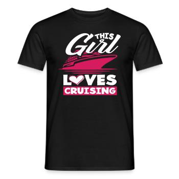 This Girl Loves Cruises - Men's T-Shirt - black - Front - AI Model Male 178 light (178cm)