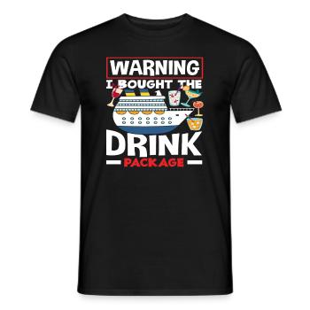 Warning I have purchased the beverage package - Men's T-Shirt - black - Front - AI Model Male 178 light (178cm)