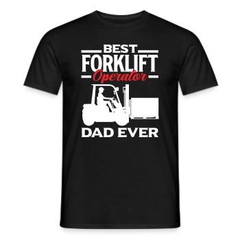 Best Forklift Driver Dad Ever - Men's T-Shirt - black - Front - AI Model Male 178 light (178cm)