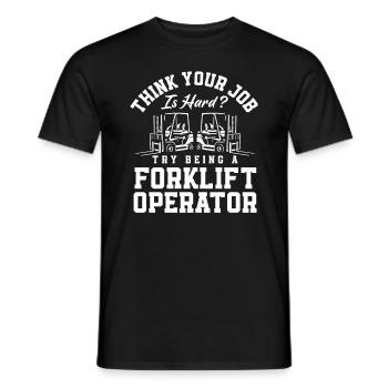 Les défis du conducteur de chariot élévateur que vous pensez - T-shirt homme - noir - Devant - AI Model Male 178 light (178cm)