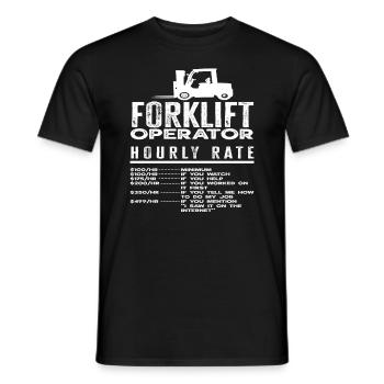Gabelstaplerfahrer Stundensatz Humor - Männer T-Shirt - Schwarz - Vorne - AI Model Male 178 light (178cm)