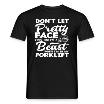 Don't be fooled by a pretty face, I'm - Men's T-Shirt - black - Front - AI Model Male 178 light (178cm)