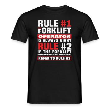 Gabelstaplerfahrer Regel Nummer Eins - Männer T-Shirt - Schwarz - Vorne - AI Model Male 178 light (178cm)