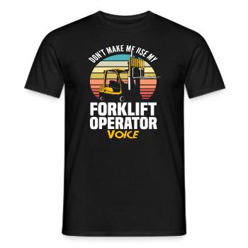 Gabelstaplerfahrer Stimme Retro - Männer T-Shirt - Schwarz - Vorne - AI Model Male 178 light (178cm)