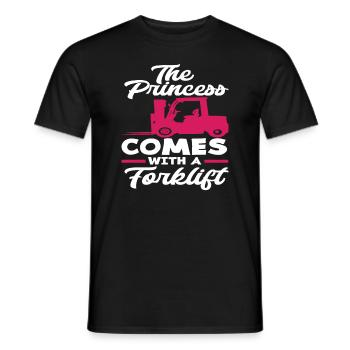 The princess comes with a forklift - Men's T-Shirt - black - Front - AI Model Male 178 light (178cm)