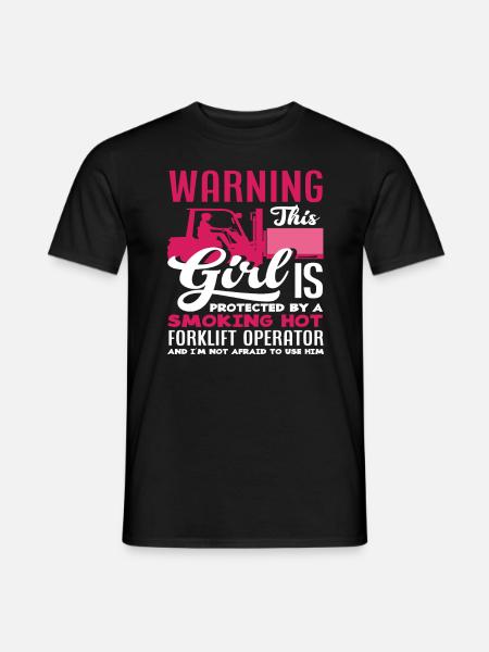 Attention! Protected by a hot - Men's T-Shirt - black