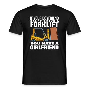 Wenn Dein Freund Kein Gabelstapler Fahrer Ist, - Männer T-Shirt - Schwarz - Vorne - AI Model Male 178 light (178cm)