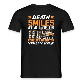 Forklift Driver T-Shirt Saying - Men's T-Shirt - black - Front - AI Model Male 178 light (178cm)