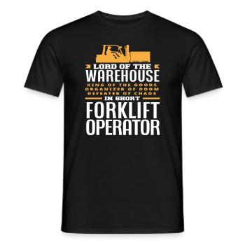 Forklift driver king of the warehouse - Men's T-Shirt - black - Front - AI Model Male 178 light (178cm)