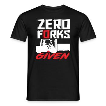 Zero Forks Given Staplerfahrer Humor - Männer T-Shirt - Schwarz - Vorne - AI Model Male 178 light (178cm)