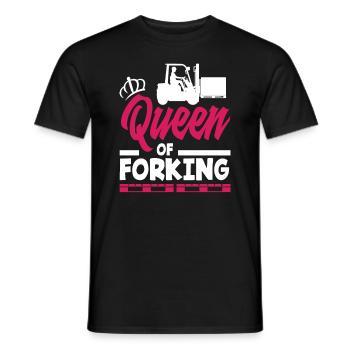 Queen Of Forking - Forklift Women Power - Men's T-Shirt - black - Front - AI Model Male 178 light (178cm)