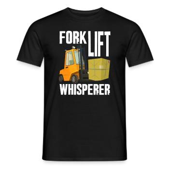 Chariot élévateur chuchoteur - T-shirt homme - noir - Devant - AI Model Male 178 light (178cm)